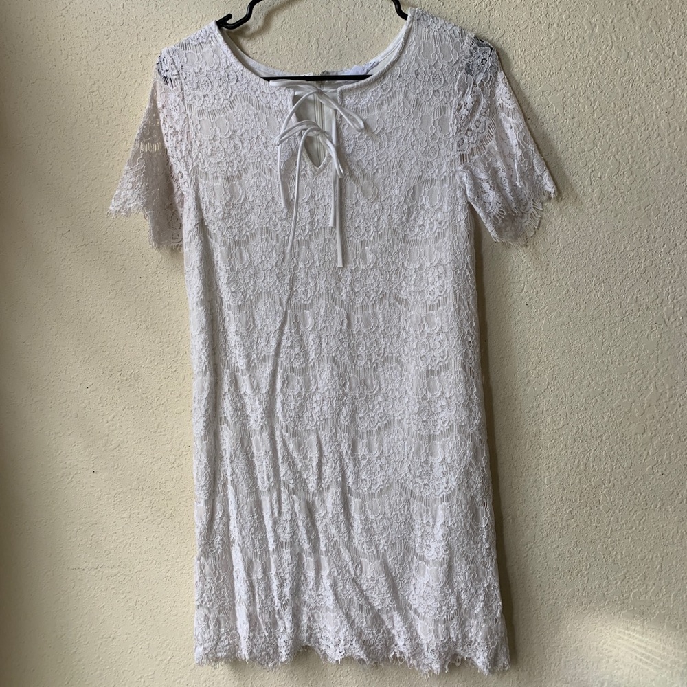 Love Riche White Lace Mini Dress